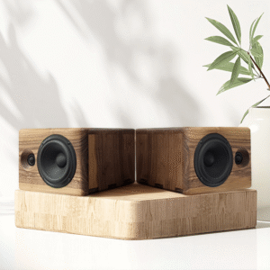 Signature Handcrafted Wooden Speaker Pair